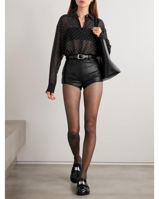Frankie Shop Black Peri Hemd Aus Georgette Mit Punkten