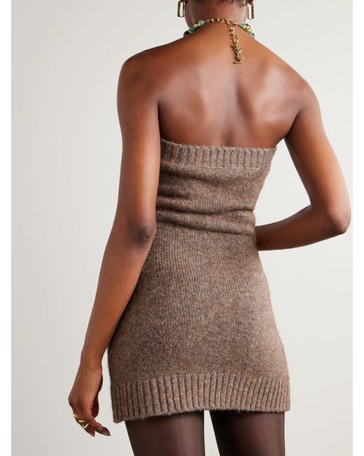 Cult Gaia Brown Holland Wool-Blend Mini Dress