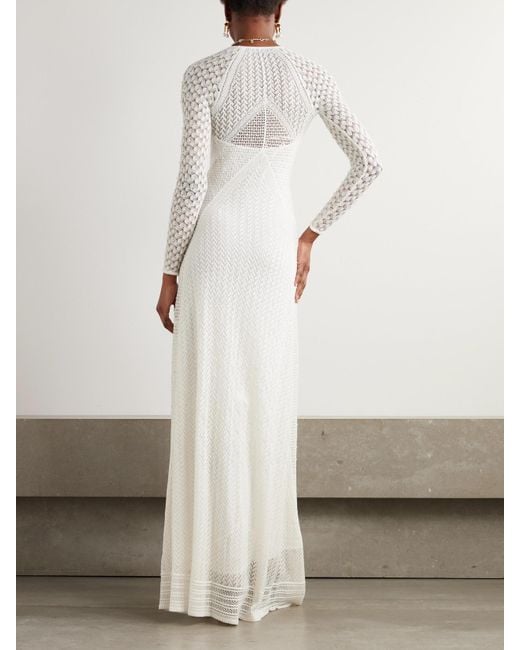 Ralph Lauren Embellished Crocheted Silk And Cashmere-Blend Gown in White |  Lyst