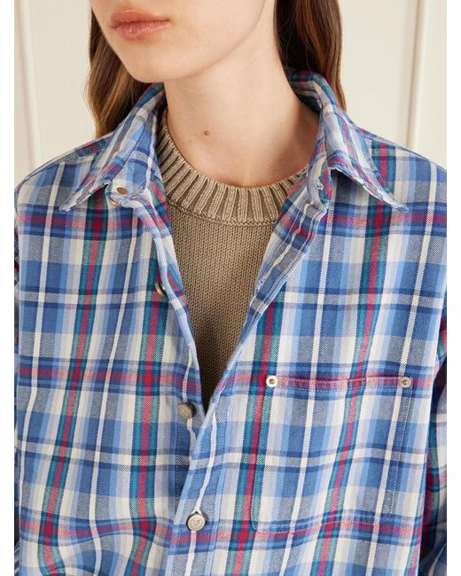 Aimé Leon Dore Blue Checked Plaid Cotton Workshirt