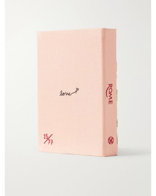 Olympia Le-Tan Pink Rome Embroidered Canvas Clutch