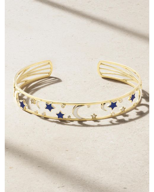 L'Atelier Nawbar Natural Starry 18-Karat, Diamond And Enamel Bangle