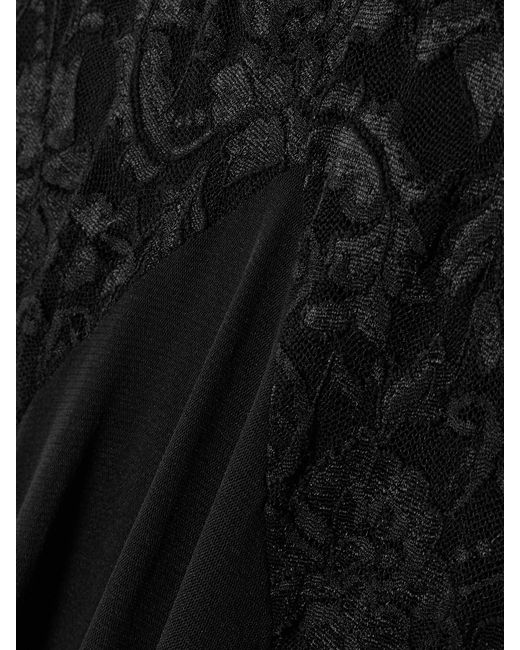 Loretta Caponi Black Griselda Tiered Tulle And Lace Maxi Skirt