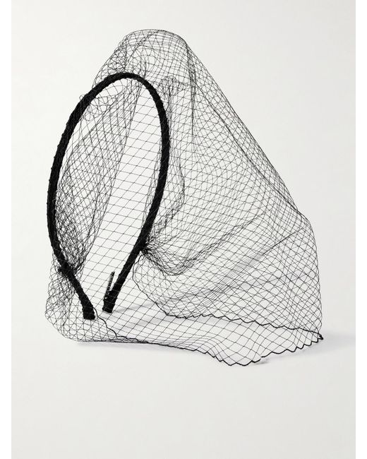 Gigi Burris Millinery Gray Clemence Schleier Aus Netzmaterial