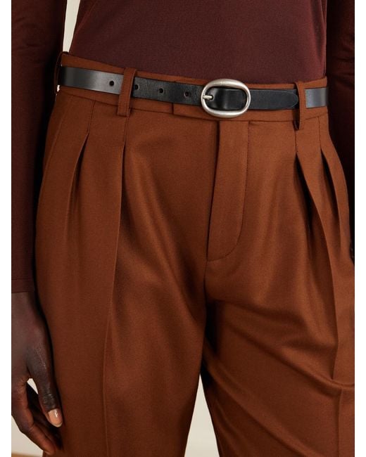 Saint Laurent Brown Pleated Cashmere Shorts