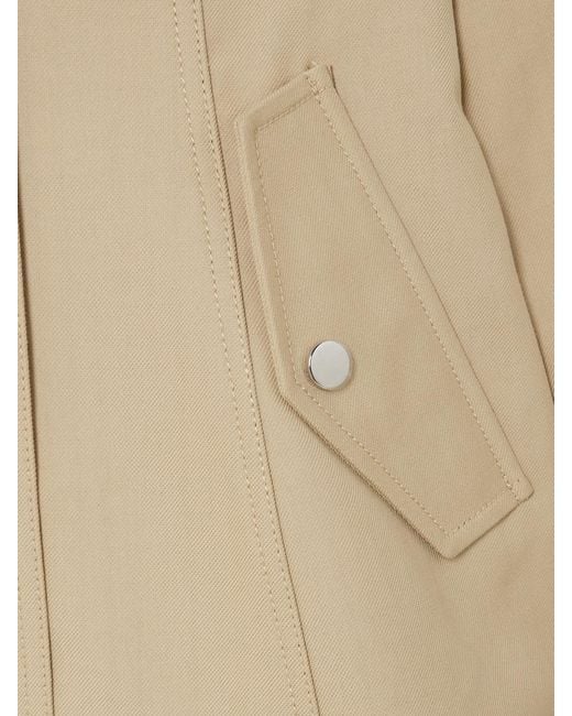 Veronica Beard Natural Talla Leather-Trimmed Cotton Jacket