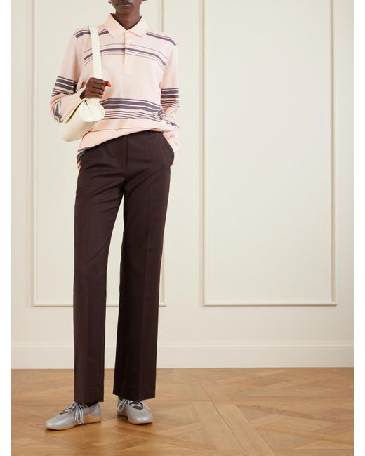 Adidas Originals Natural Wales Bonner Striped Cotton-Piqué Polo Shirt