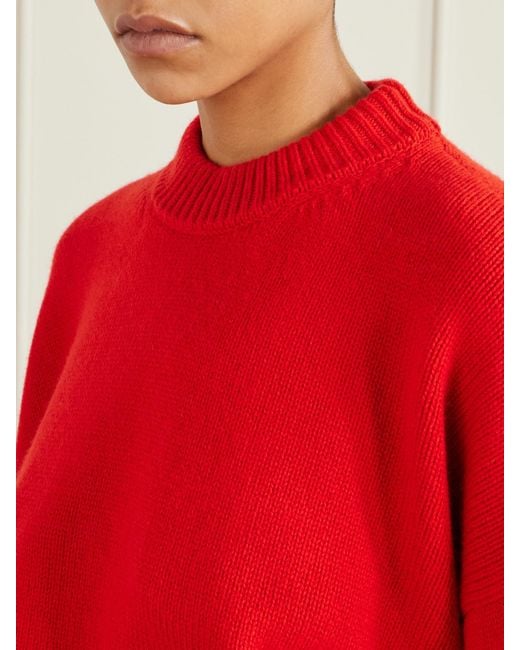 The Elder Statesman Red Pali Cashmere Sweater