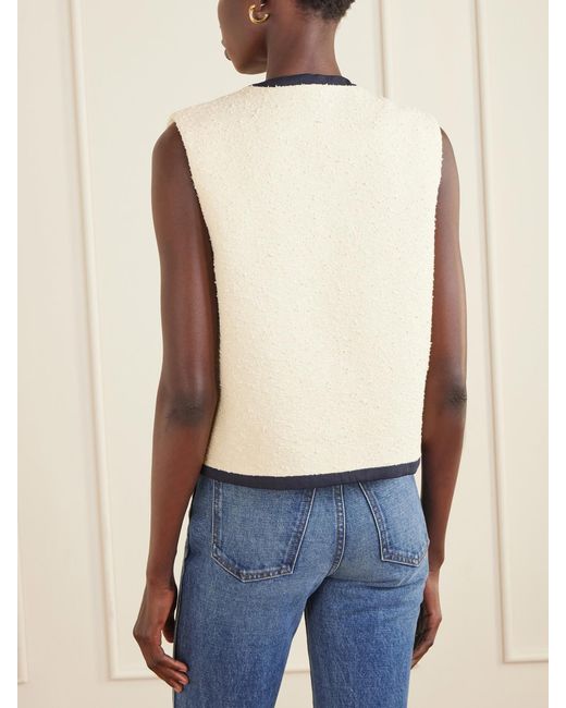 Blazé Milano Natural Orinda Gliss Cotton-Blend Bouclé Vest