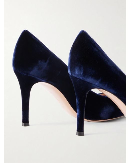Gianvito Rossi Blue 85 Pumps Aus Samt