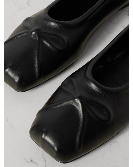 Marni White Embossed Leather Ballet Flats
