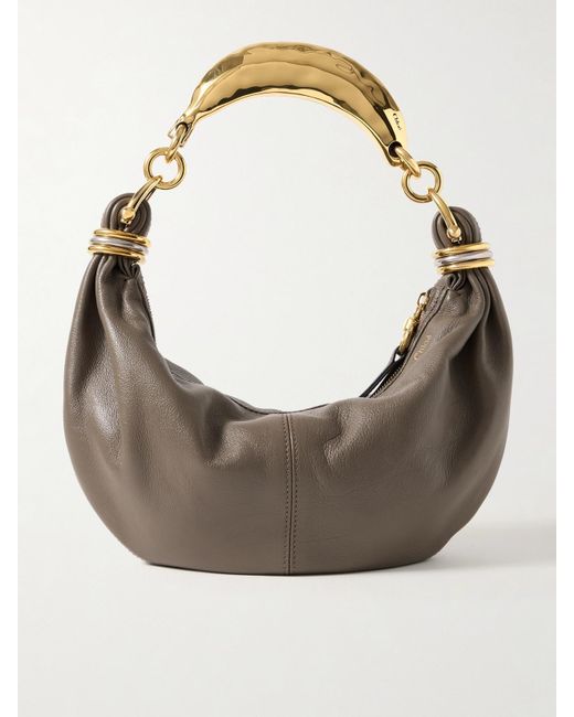 Chloé Gray Bracelet Schultertasche Aus Strukturiertem Leder Mit Verzierungen