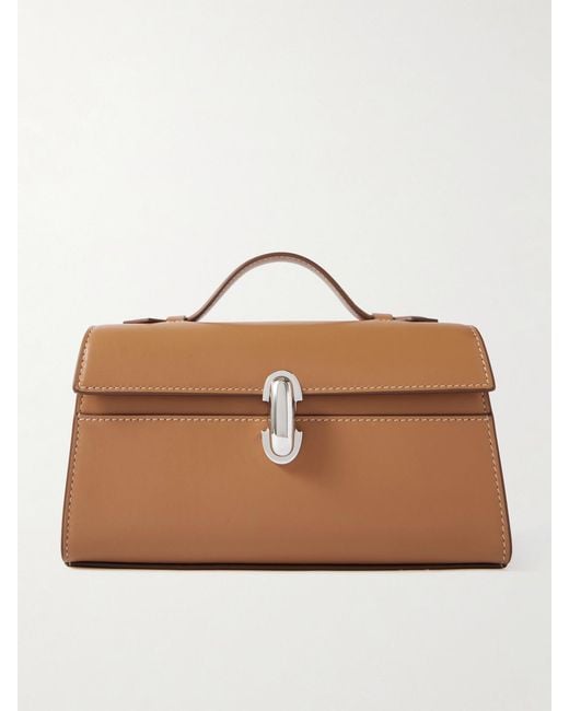 SAVETTE Brown Symmetry Pochette Leather Tote