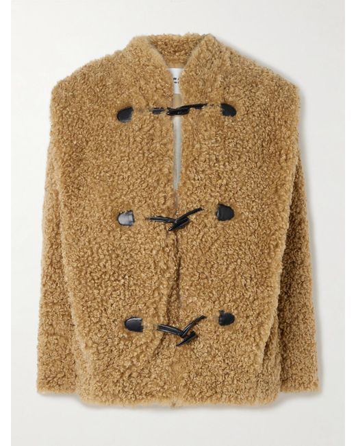 Isabel Marant Natural Avalia Fleece Coat