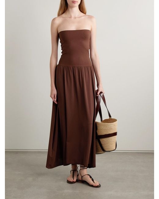 Eres Brown Oda Trägerloses Maxikleid Aus Stretch-Jersey