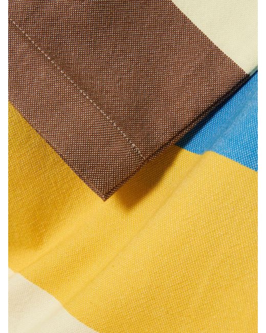 Marrakshi Life Blue Oversized-Oberteil Aus Gestreifter Baumwollpopeline Mit Polokragen