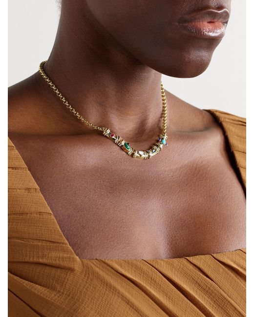 L'Atelier Nawbar Natural Milky Way Kette Aus 18 Karat Mit Mehreren Steinen