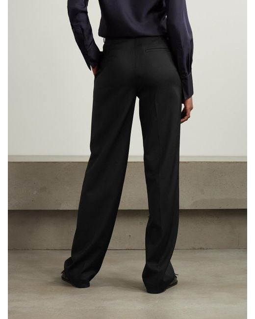 Rohe Black Wool And Mohair-Blend Crepe Straight-Leg Pants