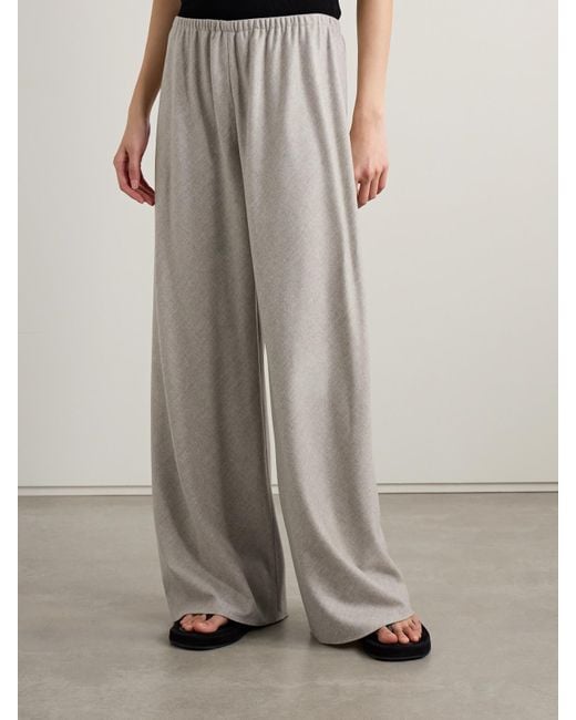 The Row Gala Wool And Cashmere-Blend Flannel Wide-Leg Pants