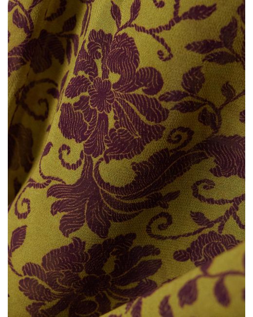 Dries Van Noten Green Hemd Aus Crêpe De Chine Mit Blumenprint