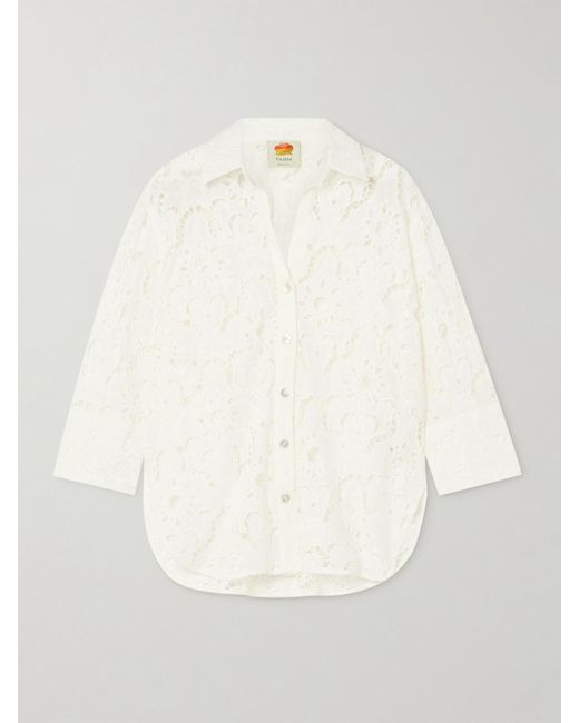 Farm Rio Natural Broderie Anglaise Cotton Shirt