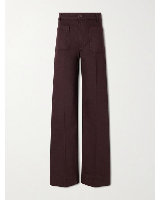 Victoria Beckham Purple Alina High-Rise Wide-Leg Jeans