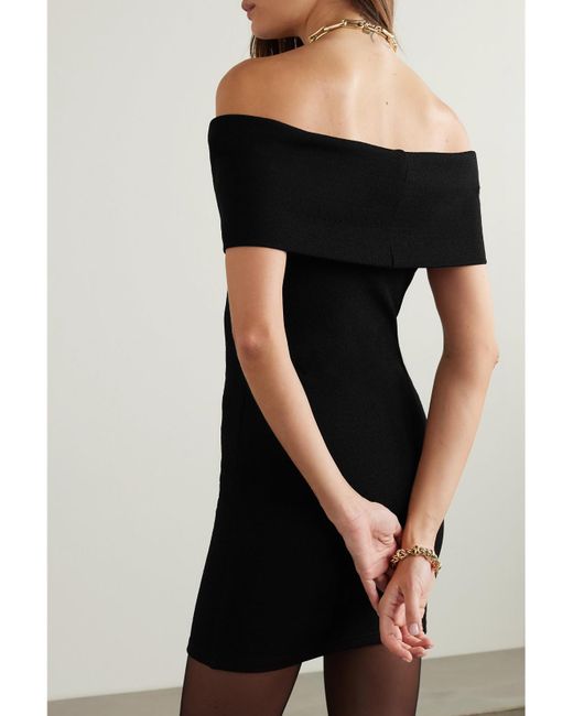 Esse Studios Black Omnia Off-The-Shoulder Stretch-Knit Mini Dress
