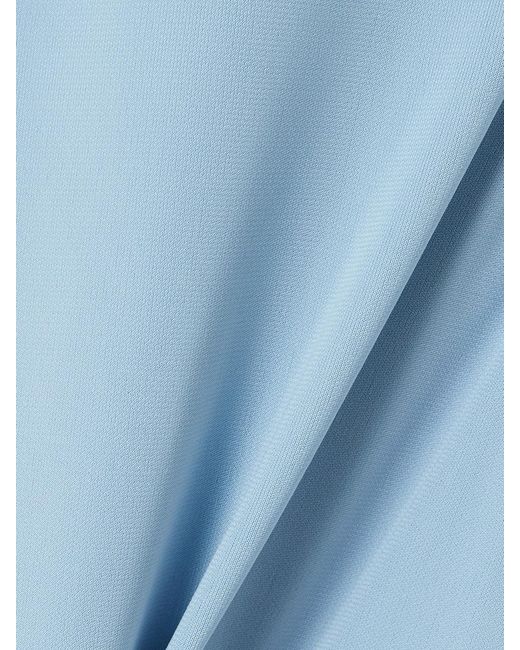 The New Arrivals Ilkyaz Ozel Blue Roisin Open-Back Draped Stretch-Jersey Gown