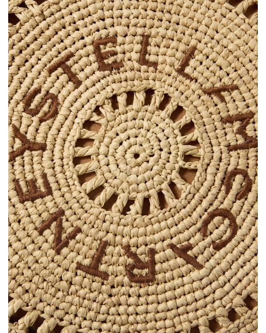 Stella McCartney Natural Tasseled Embroidered Raffia Clutch