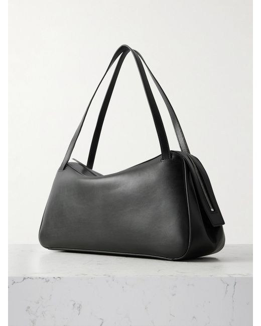 Jil Sander Black Dune Leather Shoulder Bag
