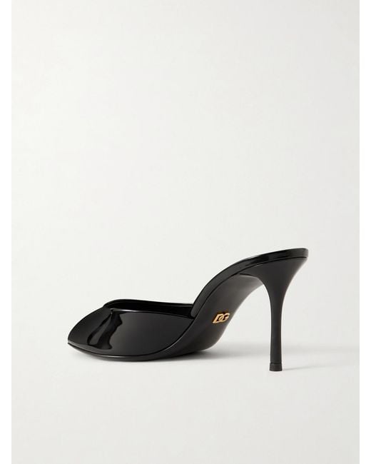 Dolce & Gabbana Black Patent-Leather Sandals