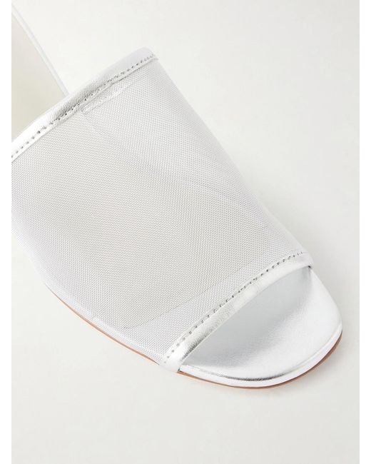 Maryam Nassir Zadeh White 40 Sophie Leather-Trimmed Mesh Sandals