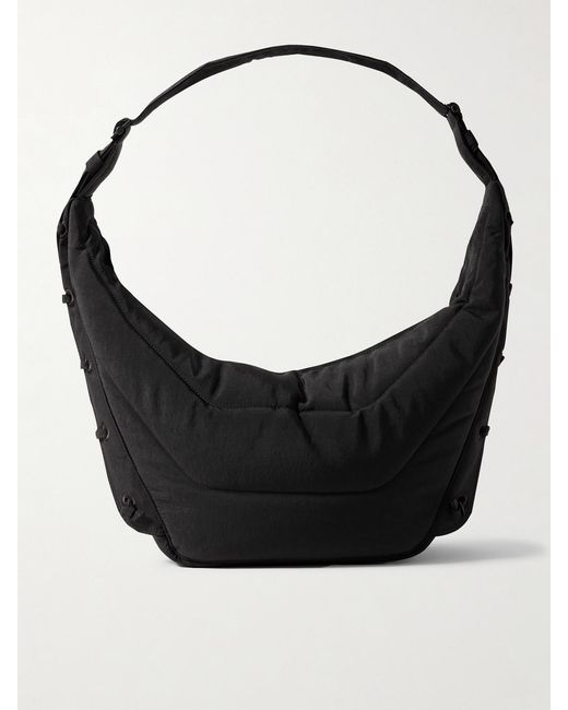 Lemaire Black Soft Game Medium Quilted Canvas Shoulder Bag