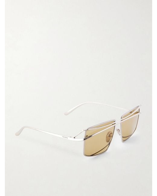 Prada Natural Square-Frame-Tone Sunglasses
