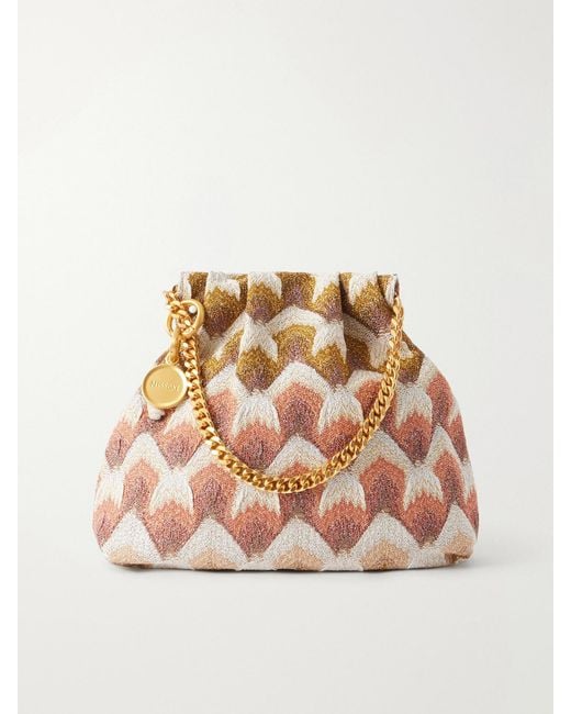 Missoni Natural Crochet-Knit Drawstring Bag