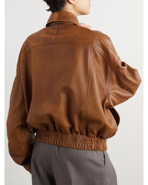 Saint Laurent Brown Leather Jacket