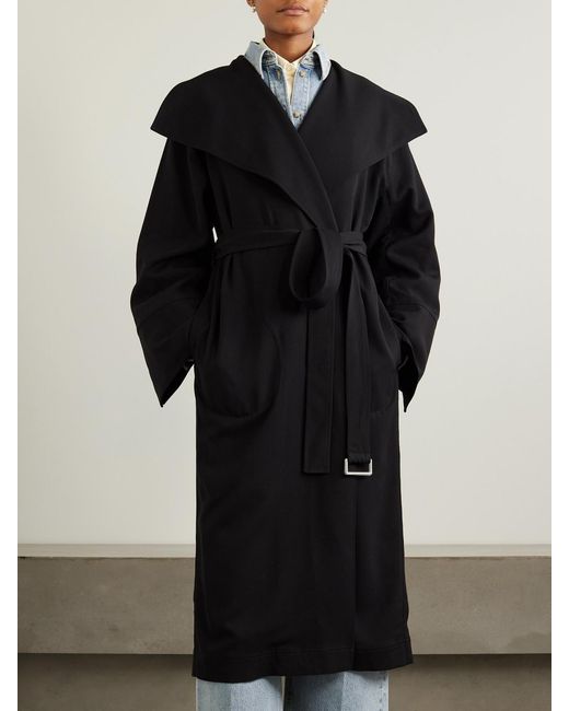 Totême  Black Belted Twill Coat