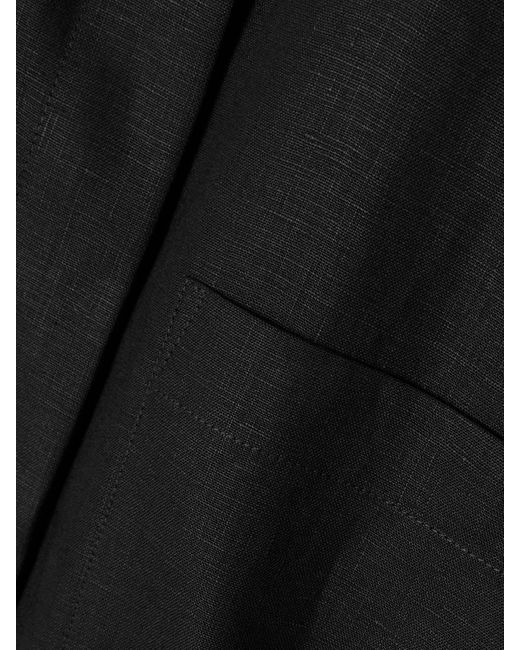 Another Tomorrow Black Hemd Aus Leinen