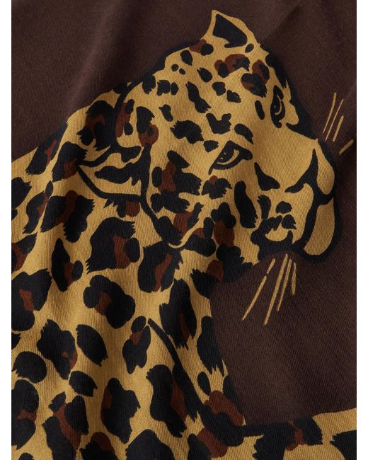 Saint Laurent Brown Printed Wool-Twill Scarf