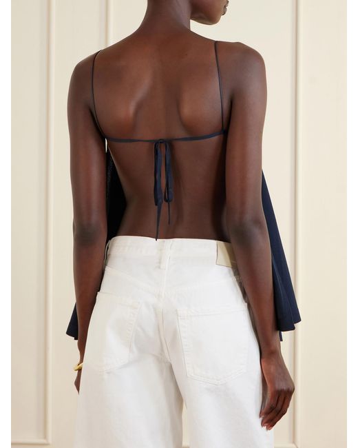 Jacquemus Blue Le Haut Voile Open-Back Jersey Top
