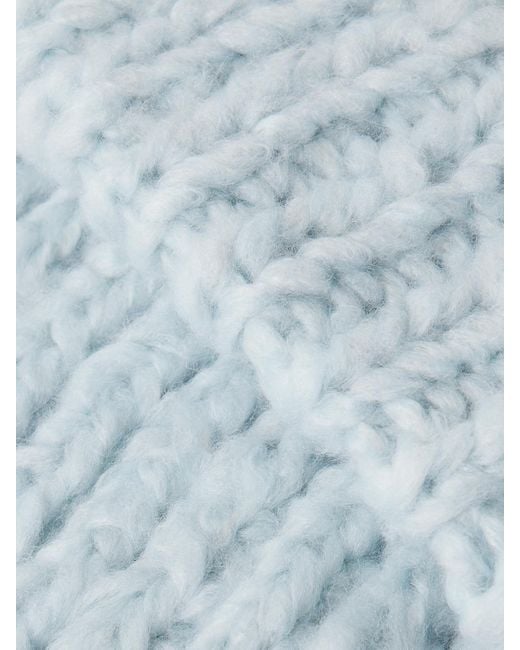 Suzie Kondi Blue Lumi Ribbed Cashmere Beanie