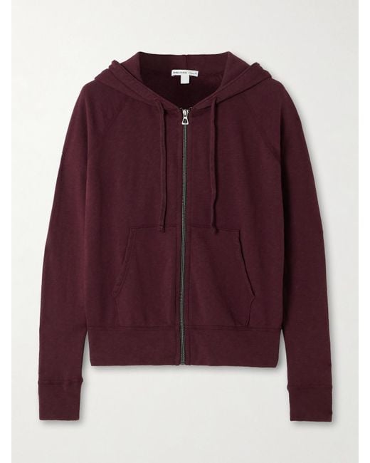 James Perse Purple Cotton-Terry Hoodie