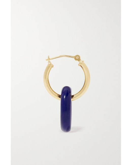 Mateo Blue Donut 14-Karat Lapis Lazuli Hoop Earrings