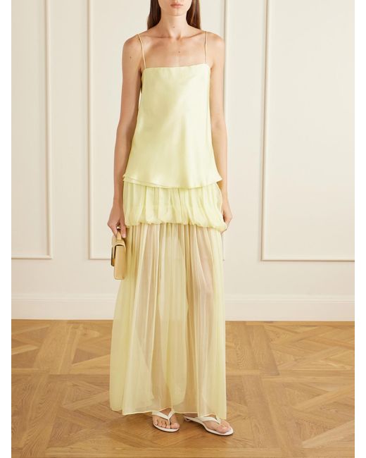 LIBEROWE White Silk-Chiffon Maxi Skirt