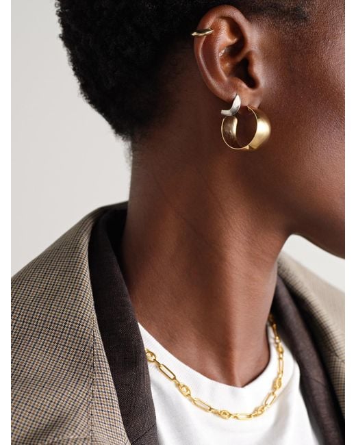 Loren Stewart Natural Midi Dome Vermeil Hoop Earrings