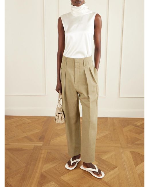 Bottega Veneta Natural Sampieri Flat Thong Rubber Flip Flops