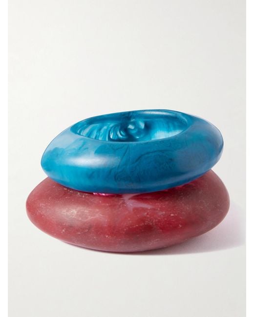Dinosaur Designs Blue Rock Medium And Large Set Of Two Resin Bangles