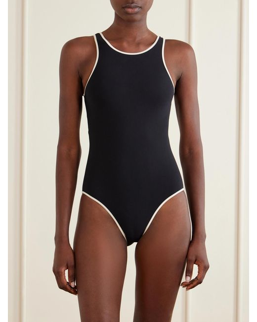 Lido Black Quattordici Open-Back Swimsuit