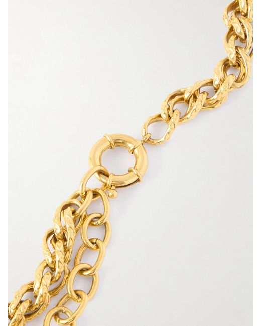 Saint Laurent Metallic Hammered-Tone Necklace