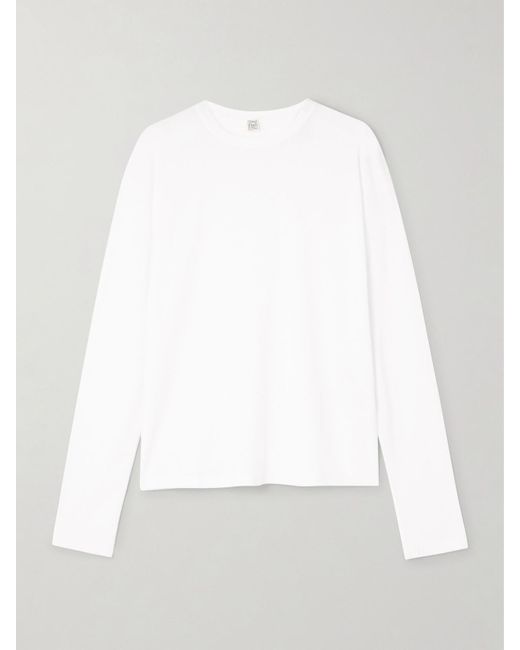 Totême  White Oberteil Aus Jersey Aus Einer Mischung Aus Tencel Lyocell Und Biobaumwolle